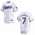 Rangers #7 Ivan Rodriguez White Stitched Jersey