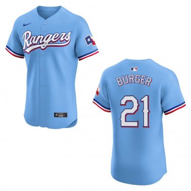 Rangers #21 Jake Burger Light Blue Stitched Jersey