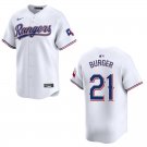 Rangers #21 Jake Burger White Stitched Jersey