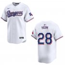 Rangers #28 Jonah Heim White Stitched Jersey