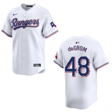 Rangers #48 Jacob deGrom White Stitched Jersey