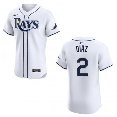 Rays #2 Yandy Diaz White Stitched Jersey