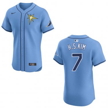 Rays #7 Ha-seong Kim Light Blue Stitched Jersey