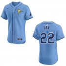 Rays #22 Griffin Jax Light Blue Stitched Jersey