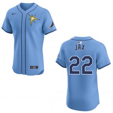 Rays #22 Griffin Jax Light Blue Stitched Jersey
