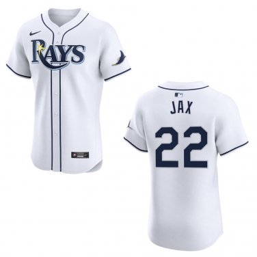 Rays #22 Griffin Jax White Stitched Jersey