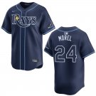 Rays #24 Christopher Morel Navy Stitched Jersey