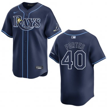 Rays #40 Nick Fortes Navy Stitched Jersey