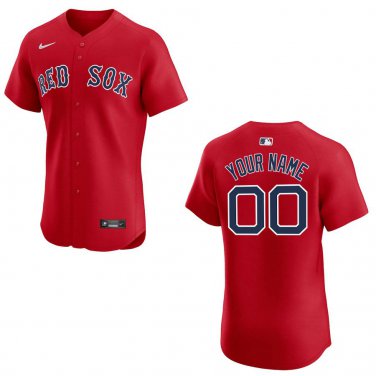 Red Sox #00 Custom Name And Number Red Stitched Jersey