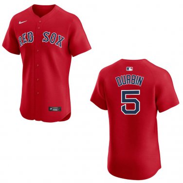 Red Sox #5 Caleb Durbin Red Stitched Jersey