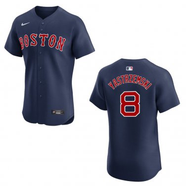Red Sox #8 Carl Yastrzemski Navy Stitched Jersey