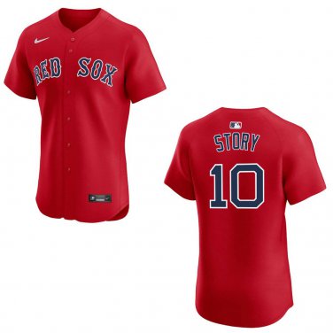Red Sox #10 Trevor Story Red Stitched Jersey