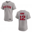Red Sox #12 Connor Wong Gray Stitched Jersey