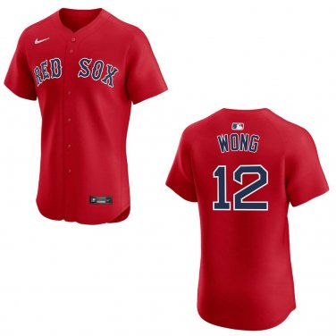 Red Sox #12 Connor Wong Red Stitched Jersey