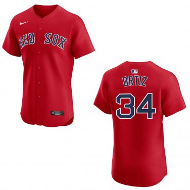 Red Sox #34 David Ortiz Red Stitched Jersey