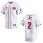 Reds #2 Gavin Lux White Stitched Jersey