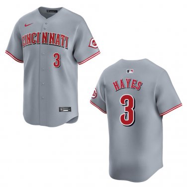 Reds #3 Ke'Bryan Hayes Gray Stitched Jersey