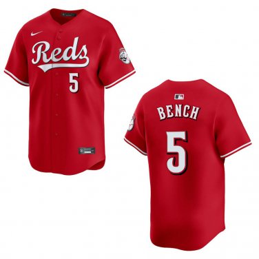 Reds #5 Johnny Bench Red Stitched Jersey