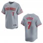 Reds #7 Spencer Steer Gray Stitched Jersey
