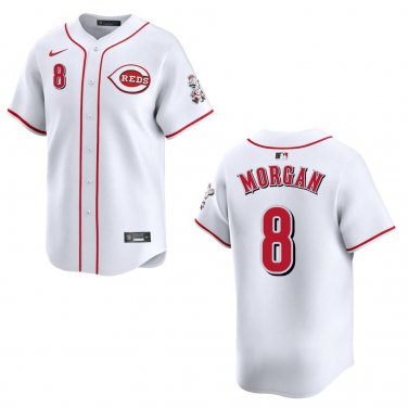 Reds #8 Joe Morgan White Stitched Jersey