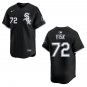 White Sox #72 Carlton Fisk Black Stitched Jersey