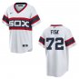 White Sox #72 Carlton Fisk White Throwback Stitched Jersey