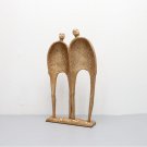 New Chinese cast iron duo figure decoration gold