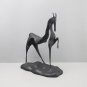 Creative geometric cast iron walking horse animal sculpture decoration A style