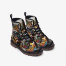 Rocking Cat on Casual Leather Lightweight Boots for Festivals