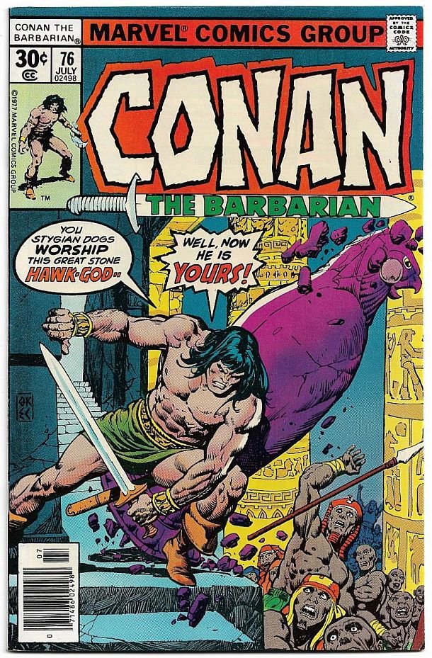 Conan The Barbarian #76 (1977) _Marvel Comics _ Cover Artwork By Gil Kane__1