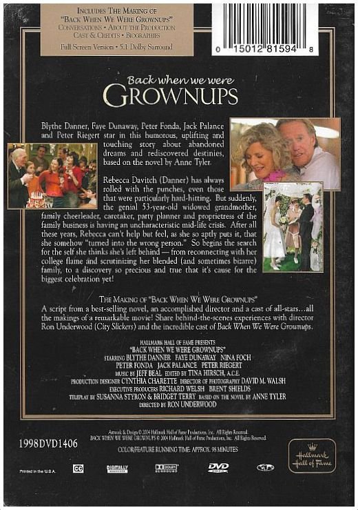 DVD - Back When We Were Grownups (2004) _Faye Dunaway _ Blythe Danner _ Drama__2