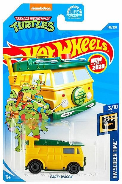 Hot Wheels - Party Wagon_ HW Screen Time #3_10 - #147_250 (2020) _Yellow _ TMNT__1