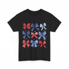 4th of July Coquette Bow Ribbon Red White and Blue Women Men T-Shirt