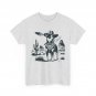 Australian Cattle Dog Smoking with UFO Western Cowboy Dog T-Shirt