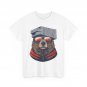 Bear with Cheese Grater Hat and Sunglasses Sunset Women Men T-Shirt