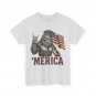 Bigfoot Merica Rock American Flag Patriotic USA 4th of July T-Shirt