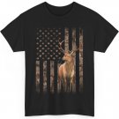 Deer Hunting Whitetails Hunter Dad Camouflage American Flag T-Shirt
