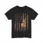 Deer Hunting Whitetails Hunter Dad Camouflage American Flag T-Shirt