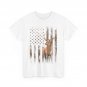 Deer Hunting Whitetails Hunter Dad Camouflage American Flag T-Shirt