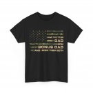 I Have Two Titles Dad And Bonus Dad Camo American Flag Father's Day Funny Shirt
