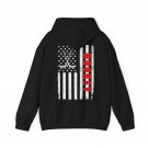 Ice Hockey American Flag Hoodie, Hockey Sports Lovers Hoodie (on back)