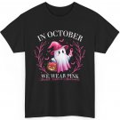 In October We Wear Pink Ghost Witch Breast Cancer Awareness T-Shirt