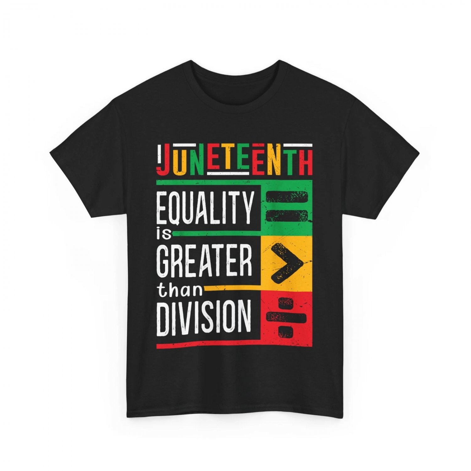 Juneteenth Equality Is Greater Than Division Afro Men Women T-Shirt