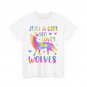 Just A Girl Who Loves Wolves Shirt, Wolves Lovers Women Girls Tie Dye Shirt