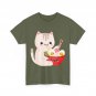 Kawaii Cat T-Shirt, Cat Eating Ramen Japanese Food Lovers Anime T-Shirt