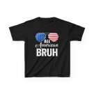 Kids 4th of July Shirt, All American Bruh American Flag Sunglasses Kids Shirt