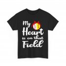 My Heart Is On That Field Shirt, Baseball Softball Women Mom Cute Shirt