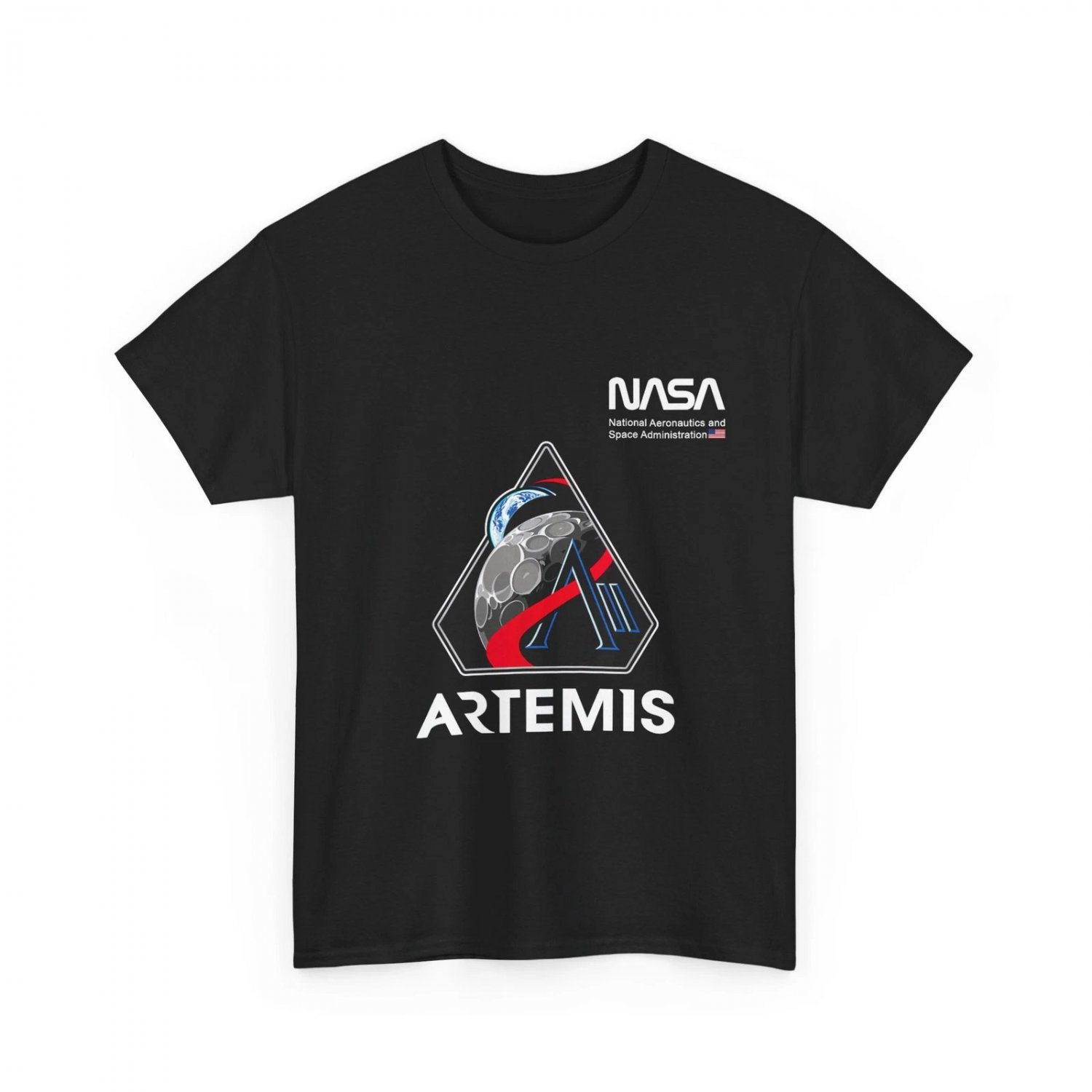 NASA Artemis II Mission Patch Worm Logo T-Shirt