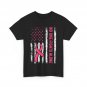No One Fights Breast Cancer Alone American Flag Pink Ribbon T-Shirt