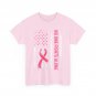 No One Fights Breast Cancer Alone American Flag Pink Ribbon T-Shirt